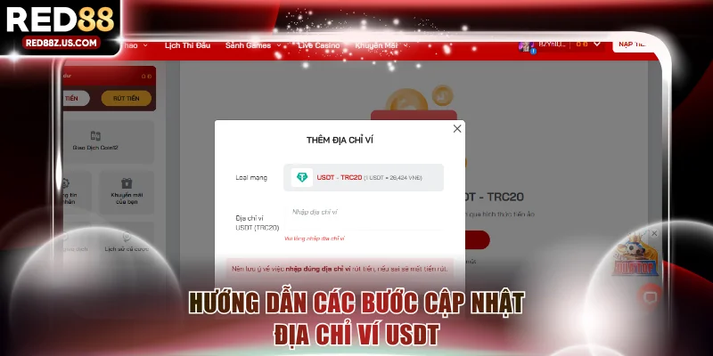 Hướng dẫn hội viên thêm địa chỉ ví USDT nhanh chóng