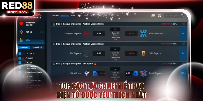 Top các tựa game thể thao điện tử được yêu thích nhất